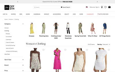 Saks Off 5th website screenshot