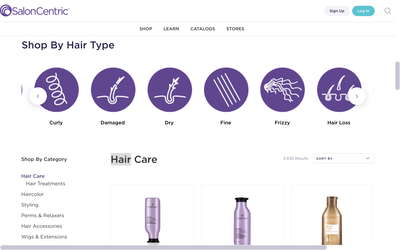 SalonCentric website screenshot
