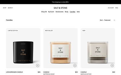 Salt & Stone website screenshot