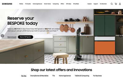 Samsung US website screenshot
