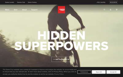 Santa Cruz Bicycles website screenshot