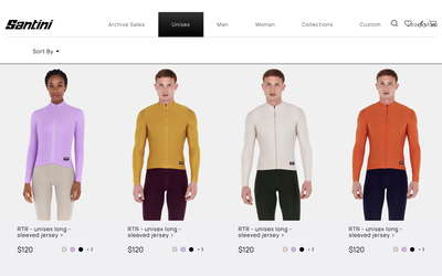 Santini Cycling website screenshot