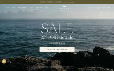 Satya Jewelry website screenshot