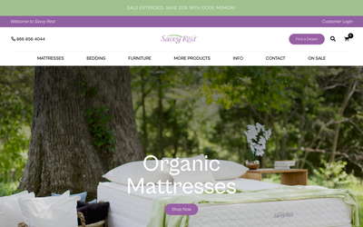 Savvy Rest website screenshot