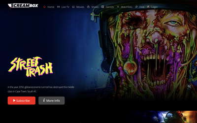 Screambox website screenshot
