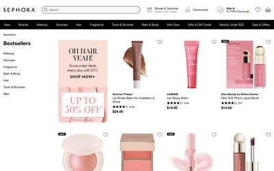 Sephora website screenshot