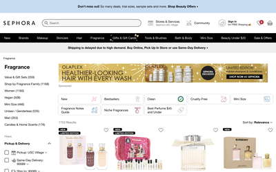 Sephora website screenshot