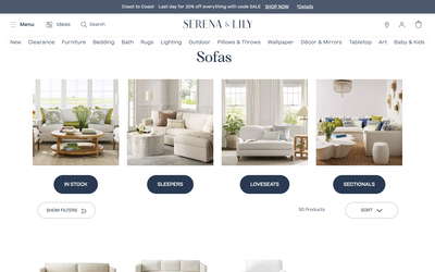 Serena & Lily website screenshot