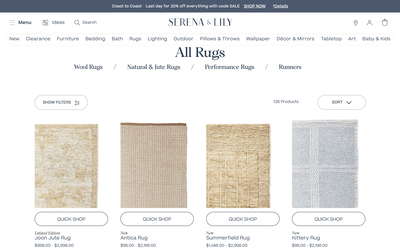 Serena & Lily website screenshot