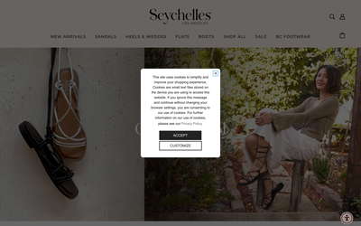 Seychelles Footwear website screenshot