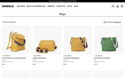 Shinola website screenshot