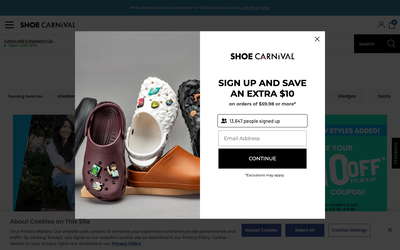 Shoe Carnival website screenshot