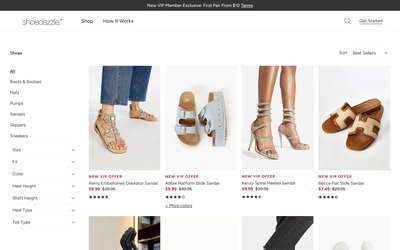 ShoeDazzle website screenshot