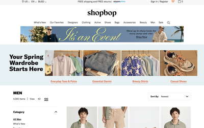 Shopbop website screenshot