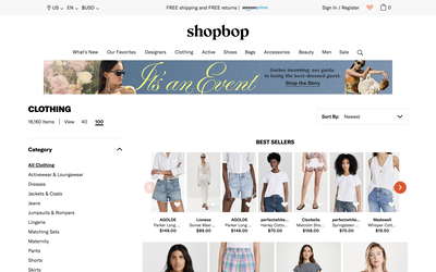 Shopbop website screenshot