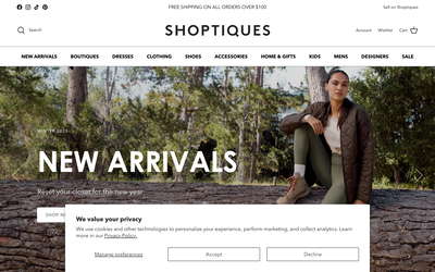 Shoptiques website screenshot