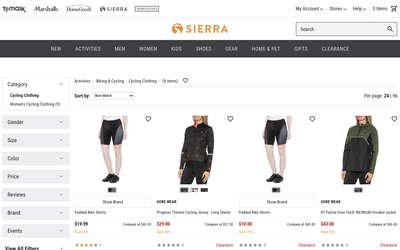 Sierra website screenshot