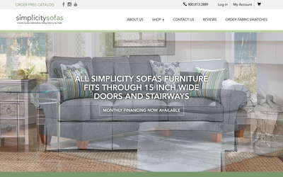 Simplicity Sofas website screenshot