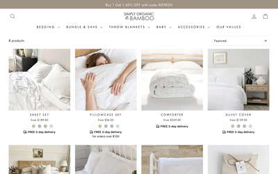 Simply Organic Bamboo website screenshot