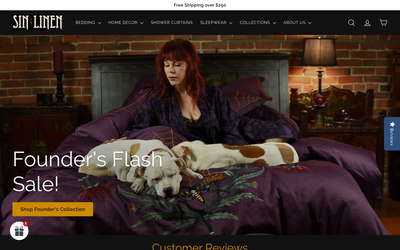 Sin in Linen website screenshot