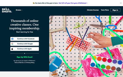 Skillshare website screenshot