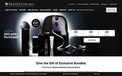 SkinCeuticals website screenshot