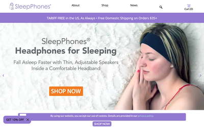 SleepPhones website screenshot