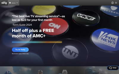 Sling TV website screenshot