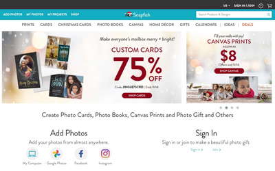 Snapfish website screenshot