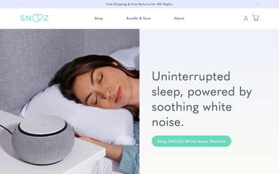 SNOOZ website screenshot