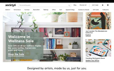 Society6 website screenshot