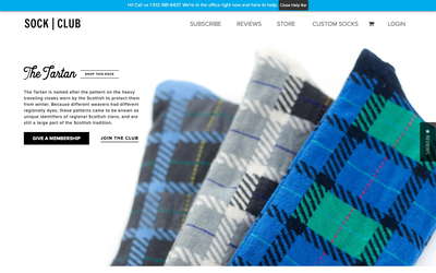 Sock Club website screenshot