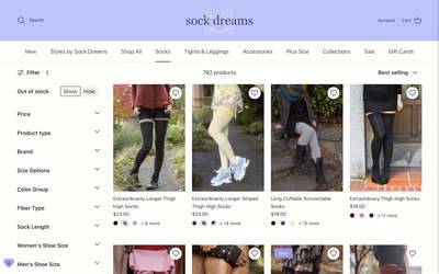 Sock Dreams website screenshot