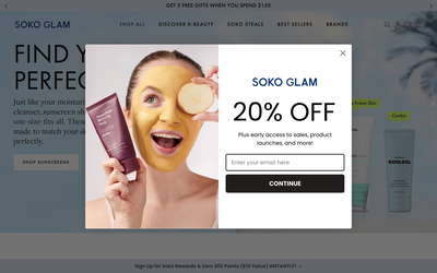 Soko Glam website screenshot