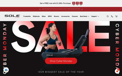 Sole Treadmills website screenshot