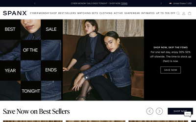 Spanx website screenshot