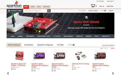 SparkFun Electronics website screenshot