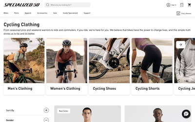Specialized Bicycles website screenshot