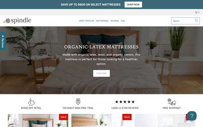 Spindle Mattress website screenshot