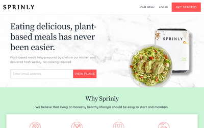 Sprinly website screenshot