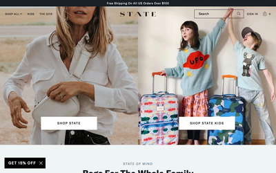 STATE Bags website screenshot