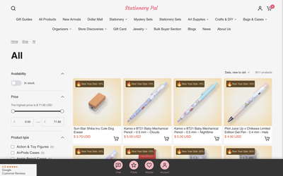 Stationery Pal website screenshot