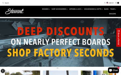 Stewart Surfboards website screenshot