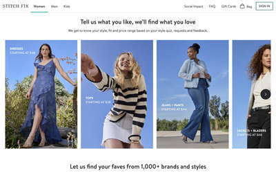 Stitch Fix website screenshot