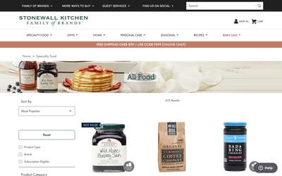 Stonewall Kitchen website screenshot