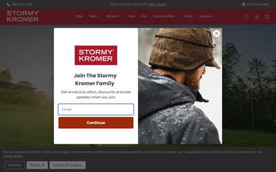 Stormy Kromer website screenshot