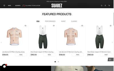 SUAREZ Clothing website screenshot