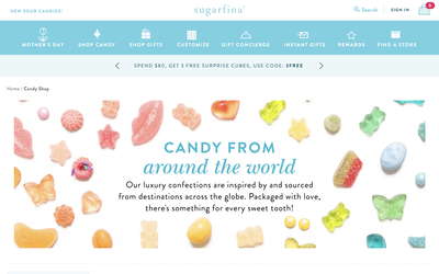 Sugarfina website screenshot