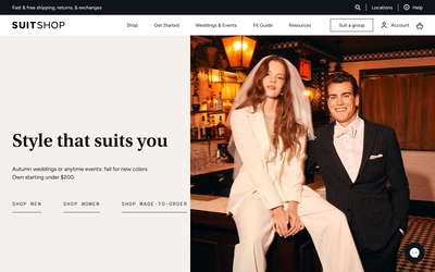 SuitShop website screenshot