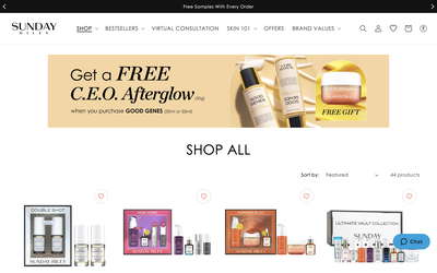 Sunday Riley website screenshot